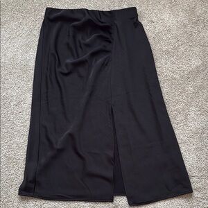 A New Day Black Midi Pencil Skirt with Slit